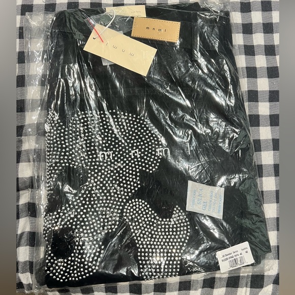 NWT!!! Mens stylish stacked denim jeans w/ rhinestone skeleton appliqué; Sz 40W - Picture 10 of 10